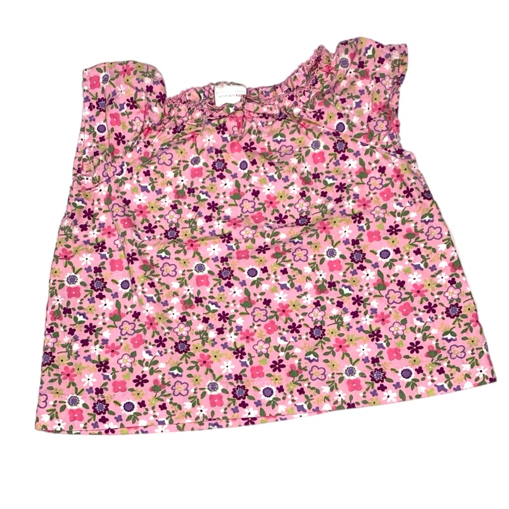 Wonderkids‎ Pink and Purple Floral Blouse Sleeveless Design size 6-9 4233